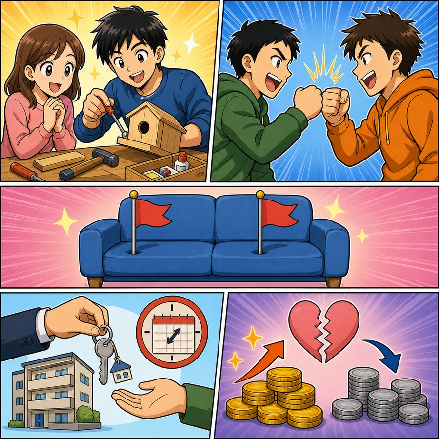 民法の推定規定のゴロを表す漫画風イラスト